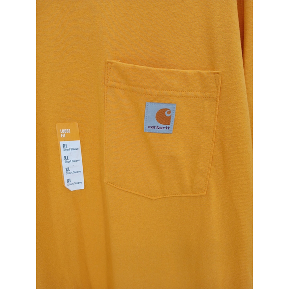 New CARHARTT  T-Shirt  Heavyweight Short-Sleeve  Pocket  Gold  Men’s XL - Picture 2 of 7